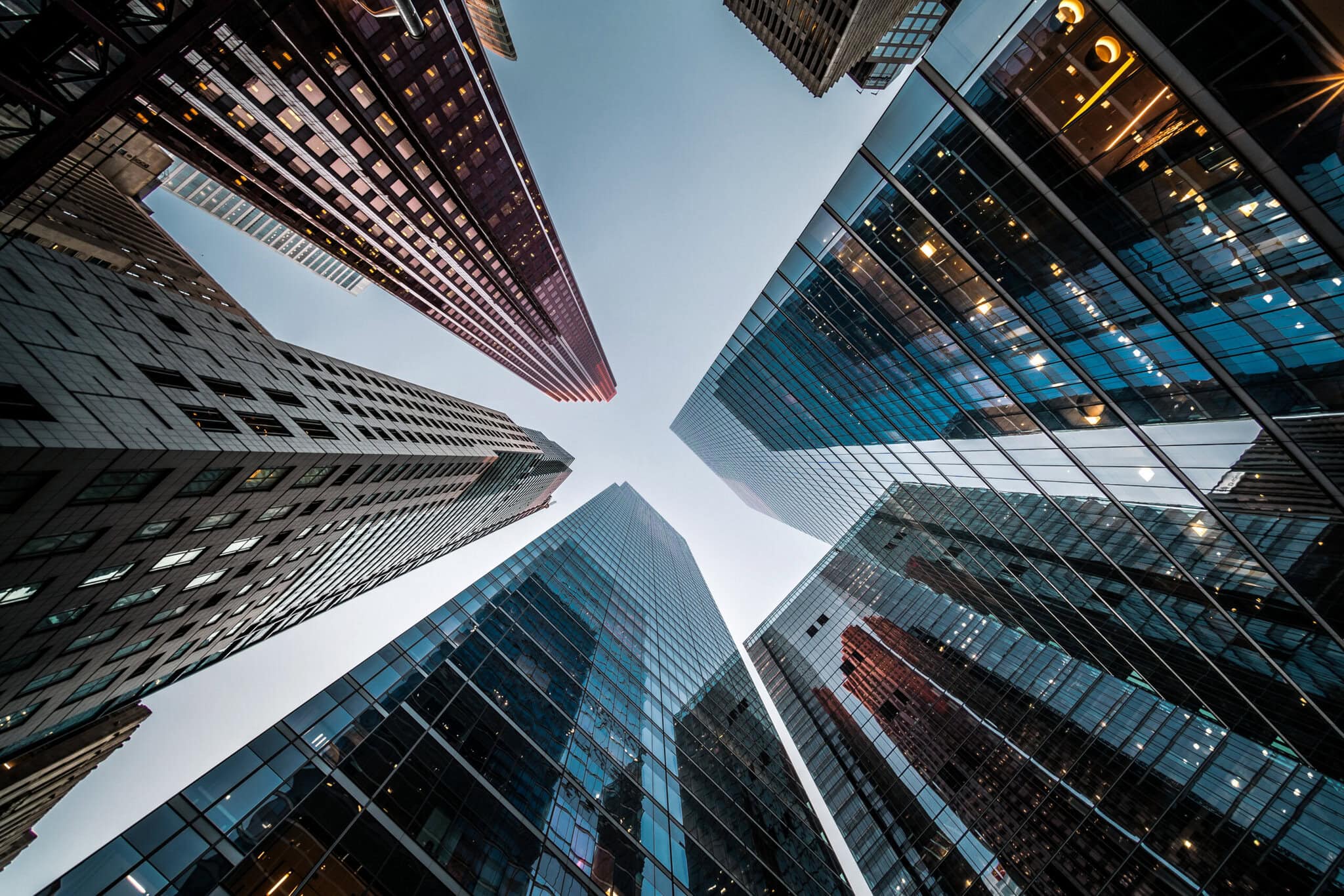 Business and Finance, Looking Up at Modern Skyscrapers in the Fi