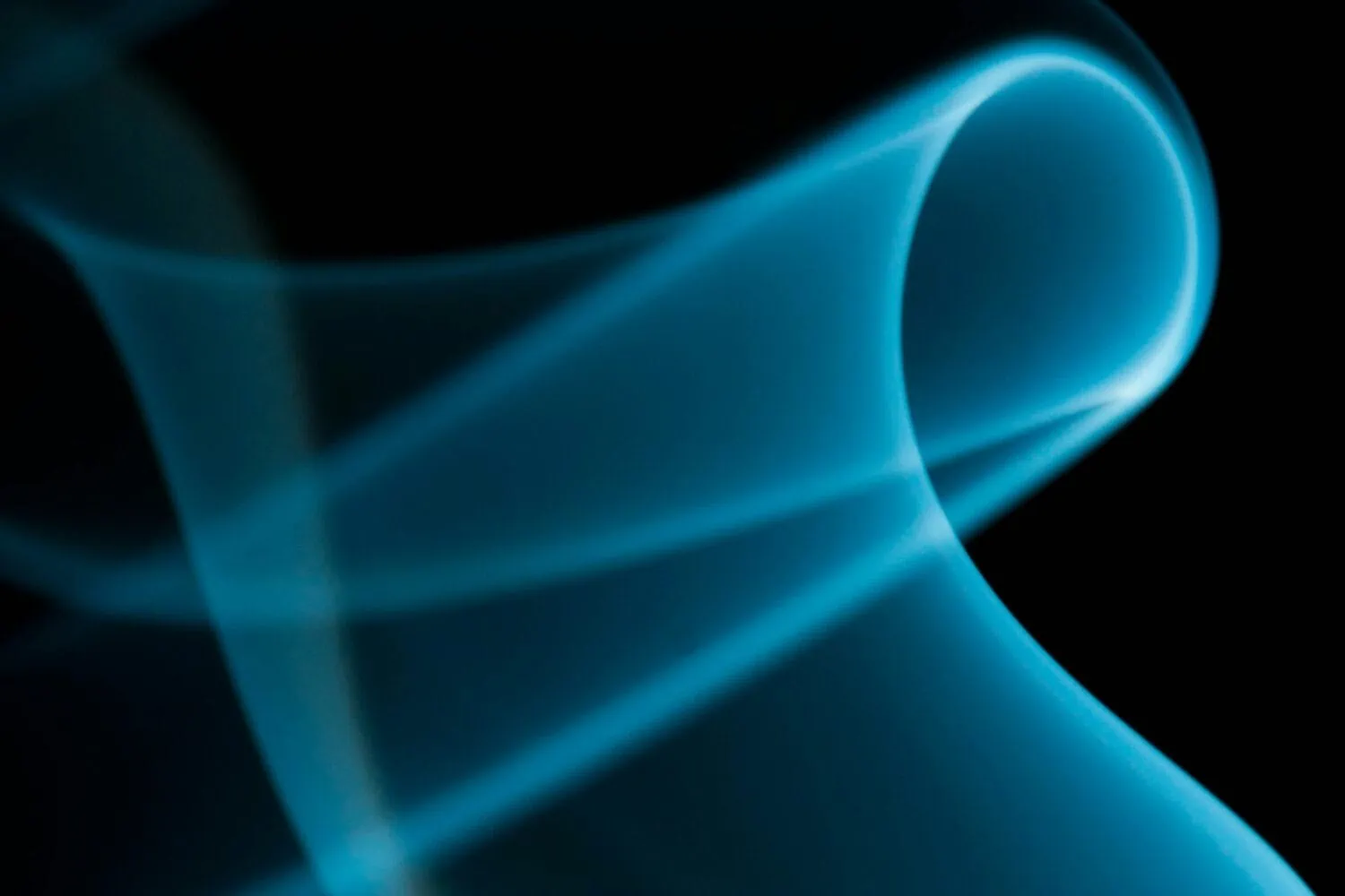 Abstract image of blue light waves forming looped and curved patterns against a dark background, reminiscent of modern digital aesthetics highlighted in China Insights 2021.